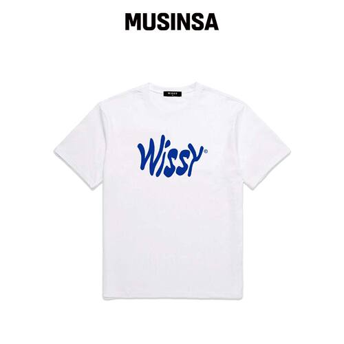 WISSY Curve Logo 短袖T恤 (WS009) WHITE韩国官网直邮进口
