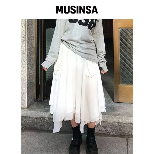 CHICKS 掉落口袋分层裙 白色 MUSINSA韩国直邮官方正品