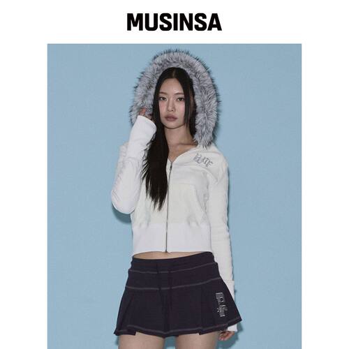 PLEASENOFOLLOW 卫衣复古水洗白色秋百搭MUSINSA韩国官网直邮进口