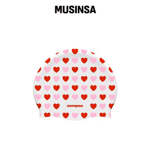OOMPAA PINK RED HEART 游泳帽 MUSINSA韩国官网直邮进口