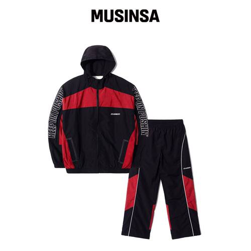 QT8 GARMENTS 复古运动套装（黑/红） MUSINSA韩国官网直邮进口
