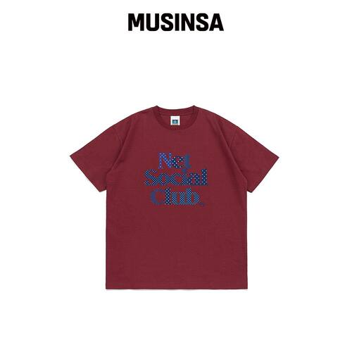 NET SOCIAL CLUB OG 波点logo T恤（酒红色） MU韩国官网直邮进口