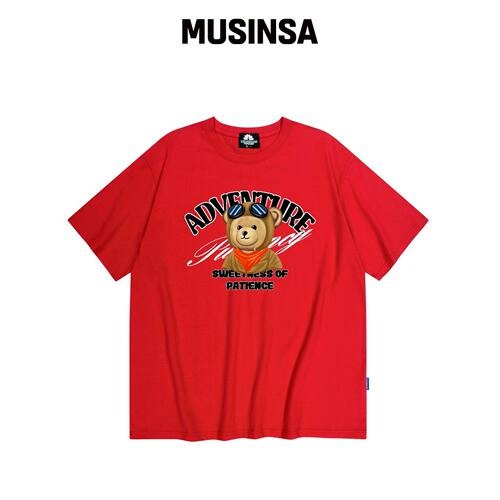 TRIPSHION PILOT BEAR GRAPHIC T恤 - RED韩国官网直邮进口