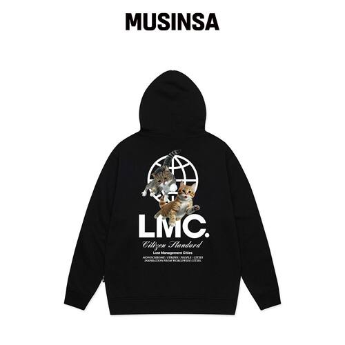 LMC FLYING CATS 黑色连帽卫衣韩国官网直邮进口MUSINSA