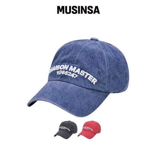MAISON MASTER Pig染色曲线logo棒球帽韩国官网直邮进口MUSINSA