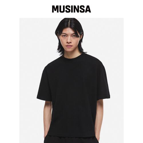 DEFINE 短款华夫半包T恤单色黑色韩国官网直邮进口MUSINSA