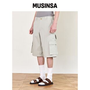 HEUTE HET 带扣棉质工装短裤(灰色) MUSINSA韩国官网直邮进口