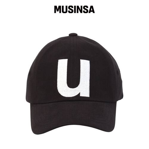 UNIVERSAL CHEMISTRY Bold U 黑色水洗棒球帽 MU韩国官网直邮进口