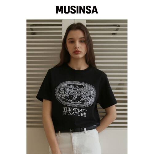 WAVE UNION Nymphs T-shirt 黑色 MUSINSA韩国官网直邮进口
