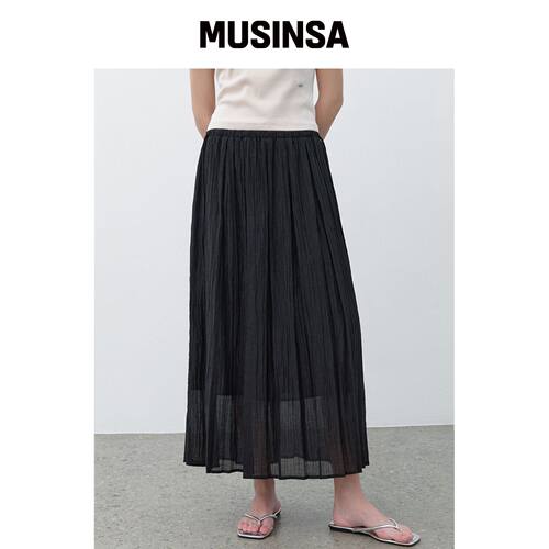 ATELIER NAIN MOIRE RIBBON STRING SKIRT (SK-5韩国官网直邮进口