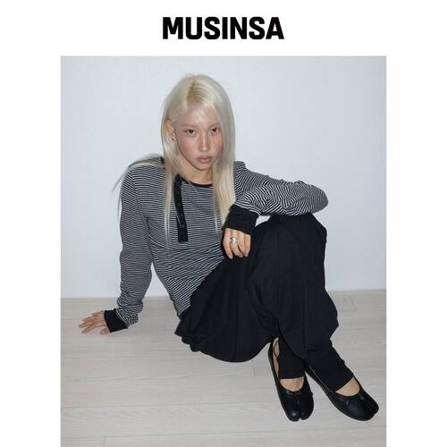 CHICKS 腿套七分哈伦毛圈束脚裤黑色 MUSINSA韩国官网直邮进口