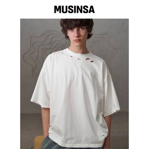 TENER MOOZ 无印刷 复古T恤（WHITE） MUSINSA韩国官网直邮进口
