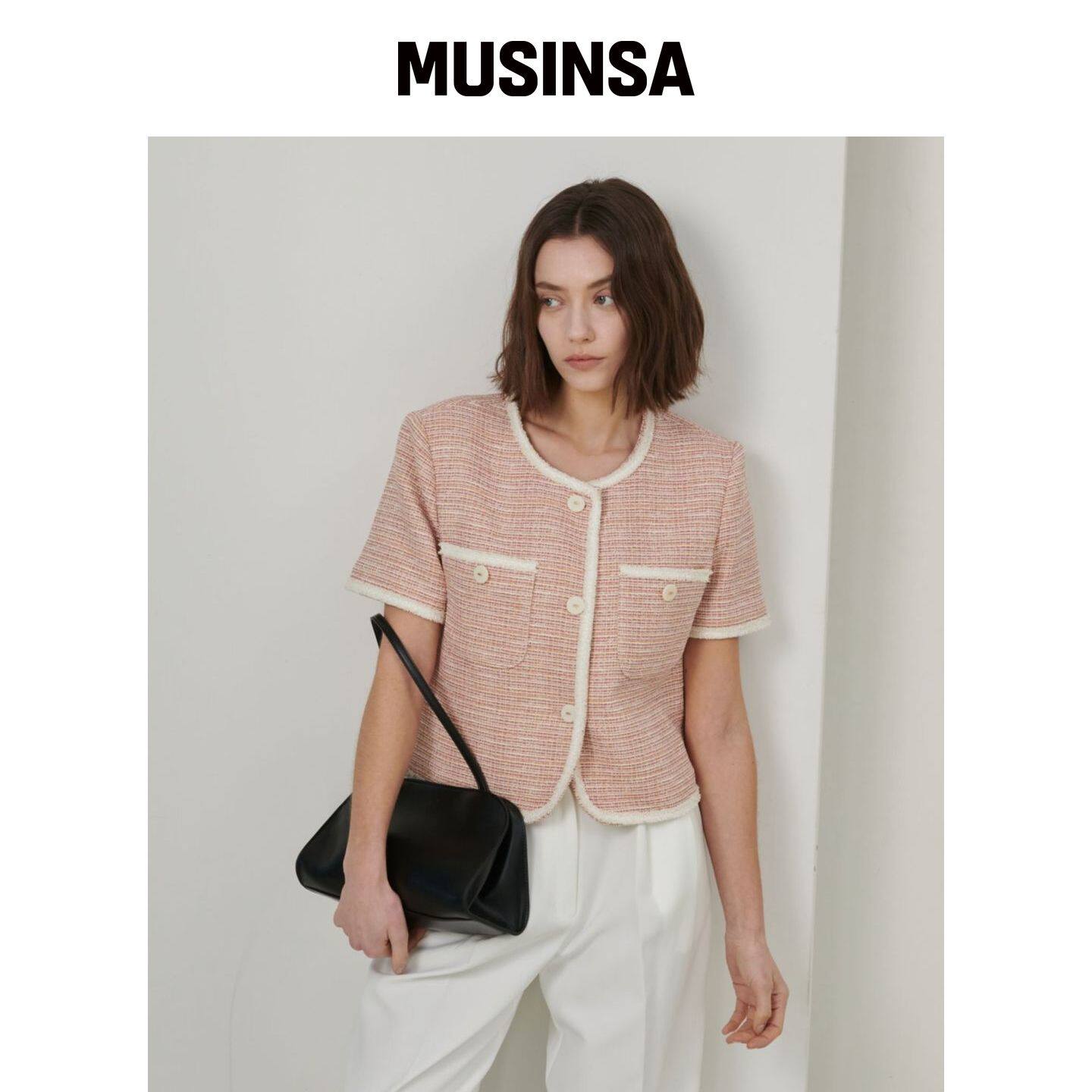 OYY Rune Classic Tweed外套_米粉色 MUSINSA韩国官网直邮进口