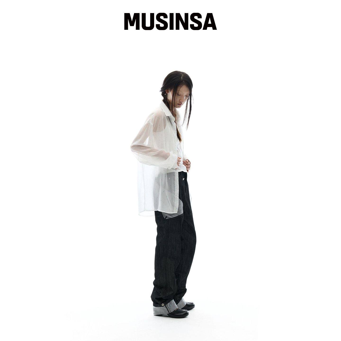 OJOS 图案透视衬衫 / 白色 MUSINSA韩国官网直邮进口