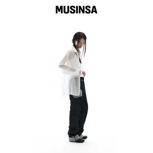 OJOS 图案透视衬衫 / 白色 MUSINSA韩国官网直邮进口