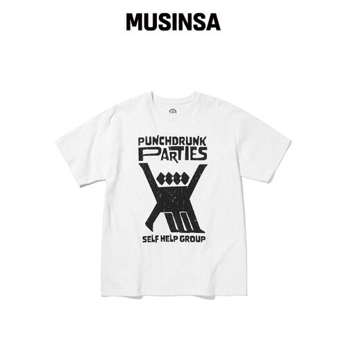PUNCH DRUNK PARTIES 白色行进小鸟T恤 MUSINSA韩国官网直邮进口