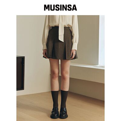 ZEROSTREET 摩卡褶皱裙 / 棕色 MUSINSA韩国直邮官方正品