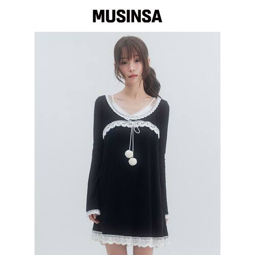 HIGH SCHOOL DISCO 针织波点连衣裙_VLACK MUSIN韩国官网直邮进口