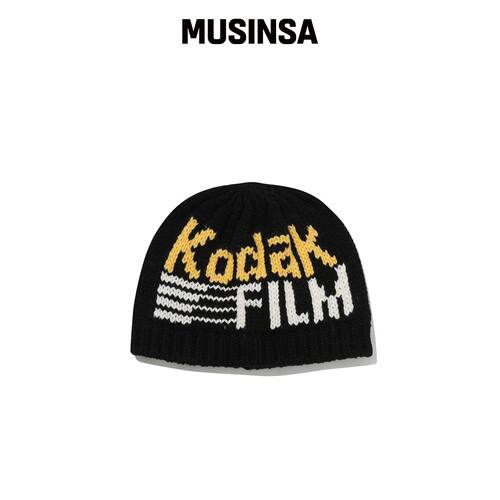 KODAK KODAK 胶片 LOGO 针织帽 黑色 MUSINSA韩国官网直邮进口