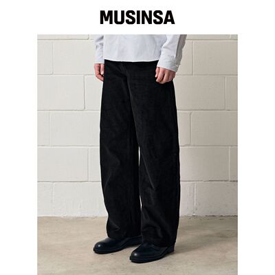 DRAW FIT CURB 宽松灯芯绒短裤 [BLACK] MUSINSA韩国官网直邮进口