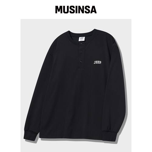 JEEP 阿奇德亨利领长袖T恤 (JQ5TSU004BK) MUSIN韩国官网直邮进口