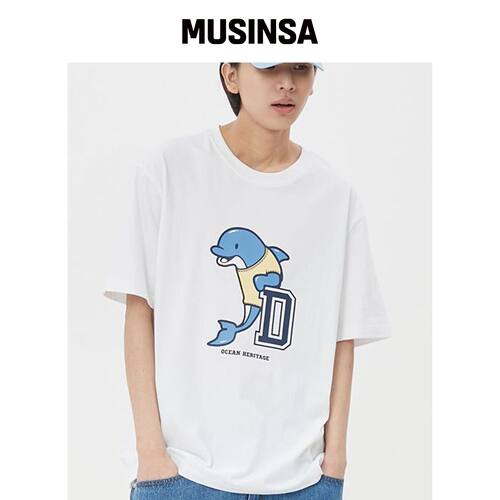DOLPHIN WAVE APPAREL DOLPHIN & INEE T恤 MUSI韩国官网直邮进口