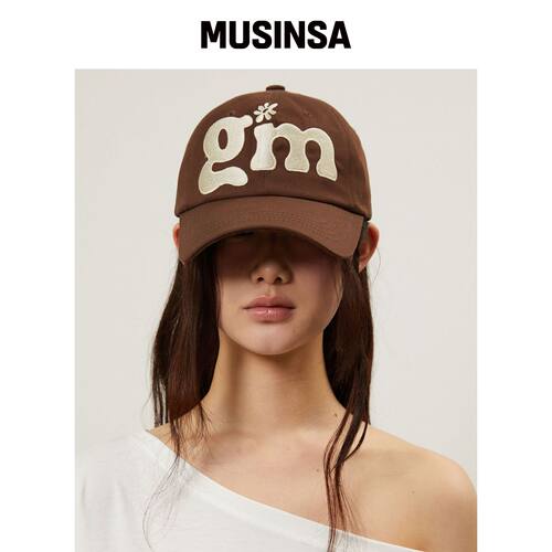 GIMOR GM 花球棒球帽 棕色 MUSINSA韩国官网直邮进口