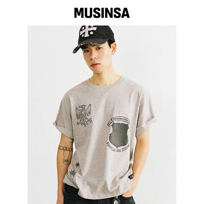 FREEMARIO EAGLE HERALDRY T恤 [泥膜] MUSINSA韩国官网直邮进口