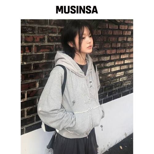 FLAREUP 分层拉链连帽卫衣 (FL-150_Gray) MUSIN韩国官网直邮进口