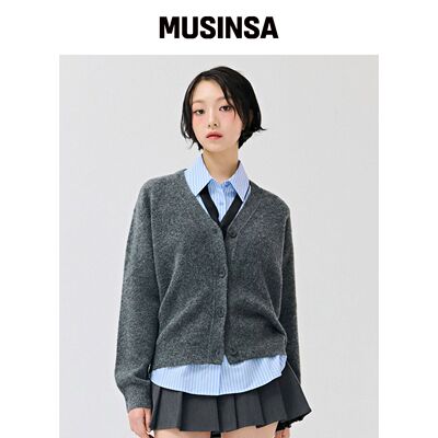 CHASECULT 女性混纺开衫-炭灰色 MUSINSA韩国直邮官官网直邮进口