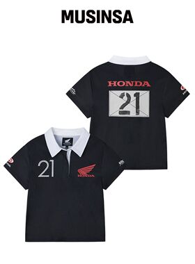 PHYPS MOTORCYCLE 女款摩托补丁POLO衫 黑色韩国官网直邮进口