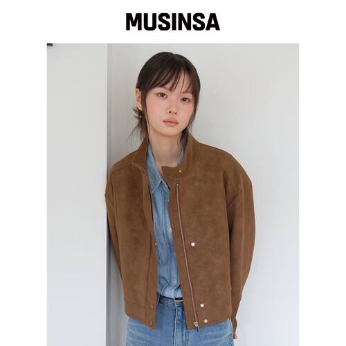 YUPPE SUEDE BLOUSON JACKET_BROWN韩国官网直邮进口
