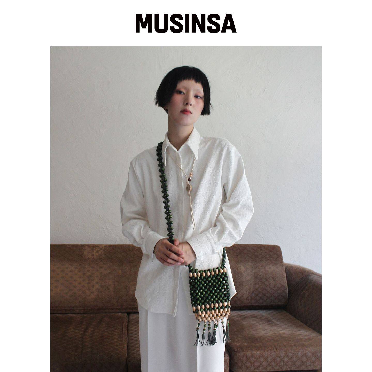 RUBATI 手工流苏木珠包_绿色 MUSINSA韩国官网直邮进口
