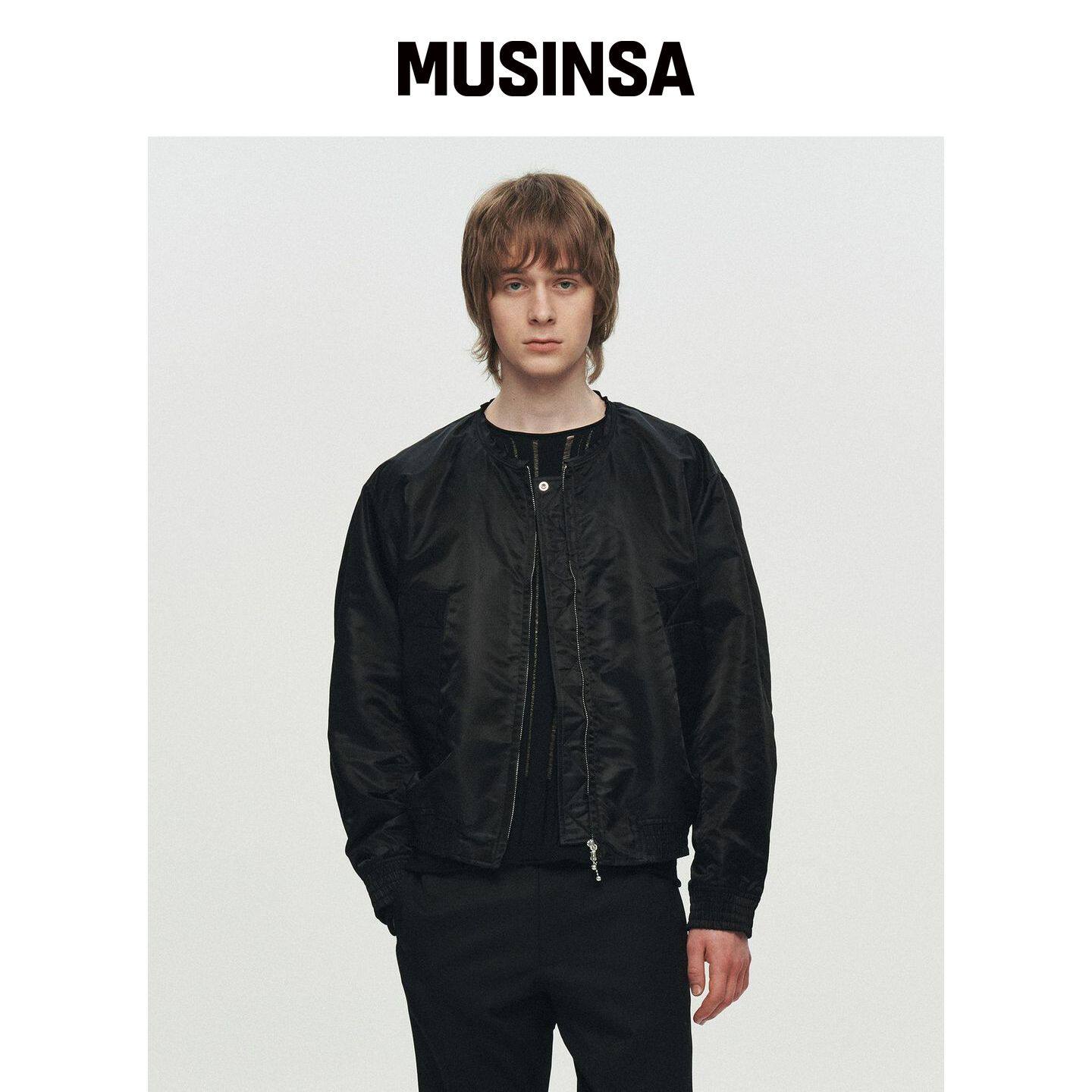 HEUTE 无领黑色飞行夹克 MUSINSA韩国直邮官方正品