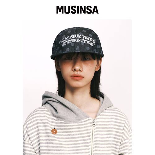 THEMUSEUMVISITOR 兔子刺绣帽（黑色圆点） MUSI韩国官网直邮进口
