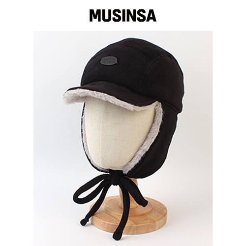 UNIVERSAL CHEMISTRY 软毛黑色耳罩帽 MUSINSA韩国官网直邮进口