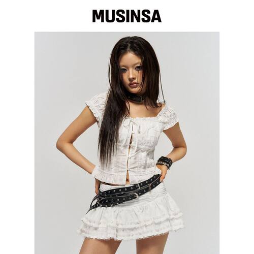 SCHISM INDUCING COQUETTE 白色迷你裙 MUSINSA韩国官网直邮进口