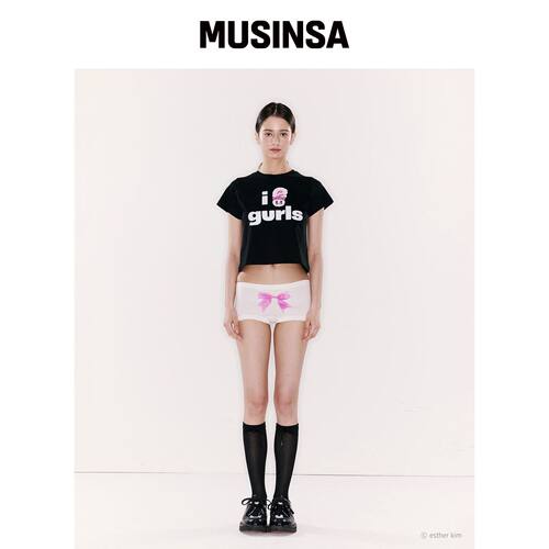 TEUMGYUL BUNNY GURLS 黑色T恤 MUSINSA韩国官网直邮进口
