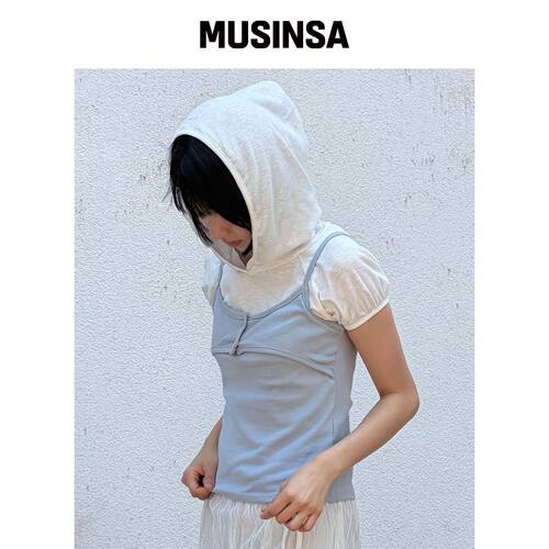 CHICKS 슬罗布泡泡短袖连帽卫衣 MUSINSA韩国官网直邮进口