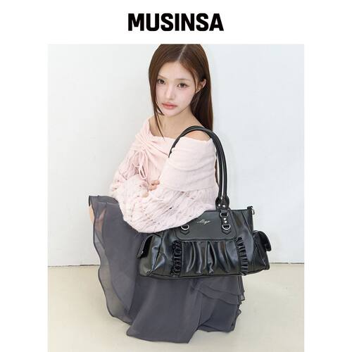 ILLIGO DEAR 荷叶边单肩包黑色 MUSINSA韩国官网直邮进口
