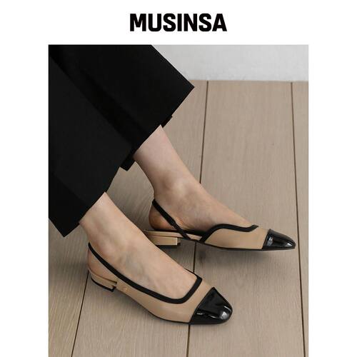 SAPPUN BAILEY 双色露跟平底鞋 (2cm) MUSINSA韩国官网直邮进口