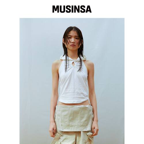 13MONTH 连帽无袖上衣 (WHITE)韩国官网直邮进口MUSINSA