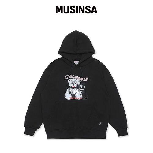 YOUTHBATH YB BEAR 连帽衫（黑色） MUSINSA韩国官网直邮进口