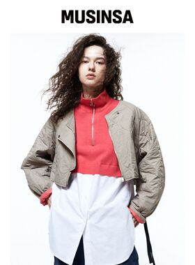 HAUS072C 针织衬衫混搭上衣 粉色韩国官网直邮进口MUSINSA