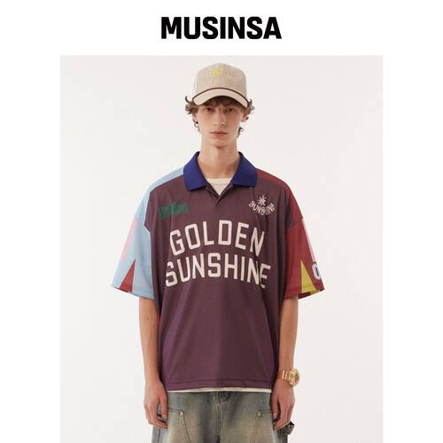 GOLDEN SUNSHINE 阳光限量款针织T恤_酒红色韩国官网直邮进口
