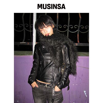 FLAREUP 不对称摩托皮夹克 (FL-047_Leather) MU韩国官网直邮进口