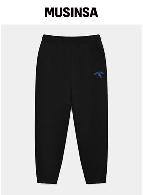 DOLPHIN WAVE APPAREL 海豚链绣绒毛慢跑裤 黑色韩国官网直邮进口