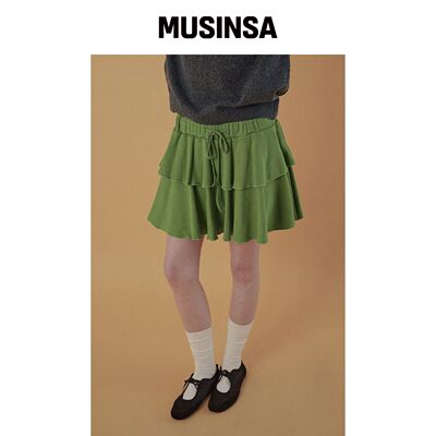 WITHOUTSUMMER FLUFFY双层裙_绿色 MUSINSA韩国官网直邮进口