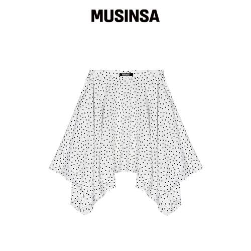 NICK&NICOLE ELASTIC WAIST SATIN DOT SKIRT_象韩国官网直邮进口