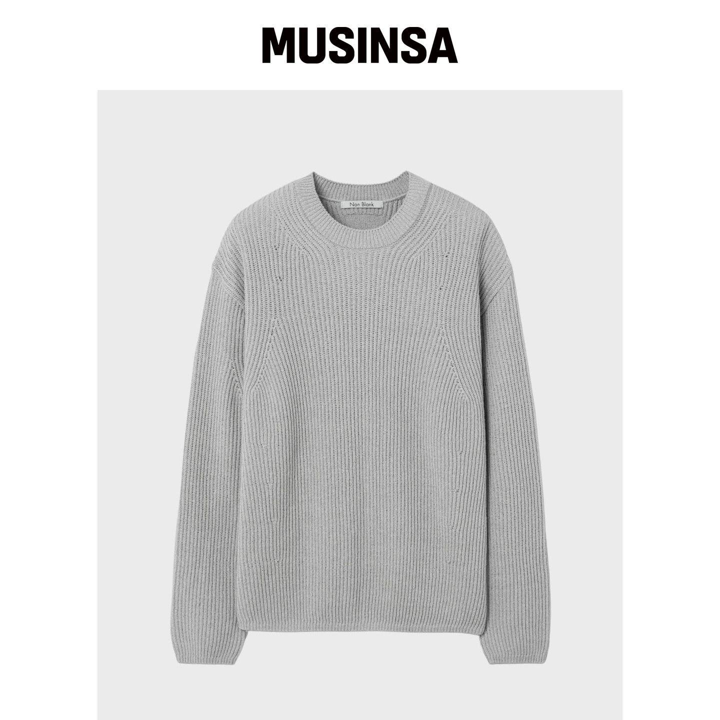NONBLANK 波纹圆领针织衫_GREY MUSINSA韩国官网直邮进口